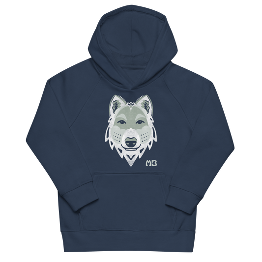 Kids Gray Wolf Eco Hoodie