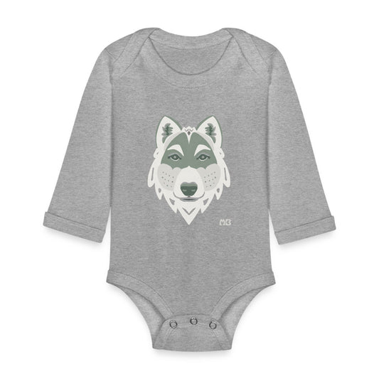 Organic Gray Wolf Baby Bodysuit